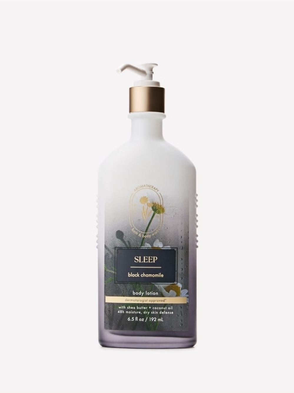 Bath & Body Works SLEEP Black Chamomile Lotion - White, Purple & Gold